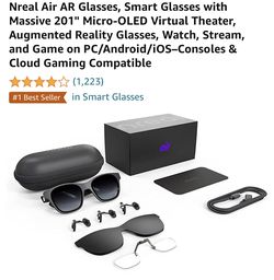 Nreal Air AR Glasses, Smart Glasses with Massive 201 Micro-OLED For Gaming