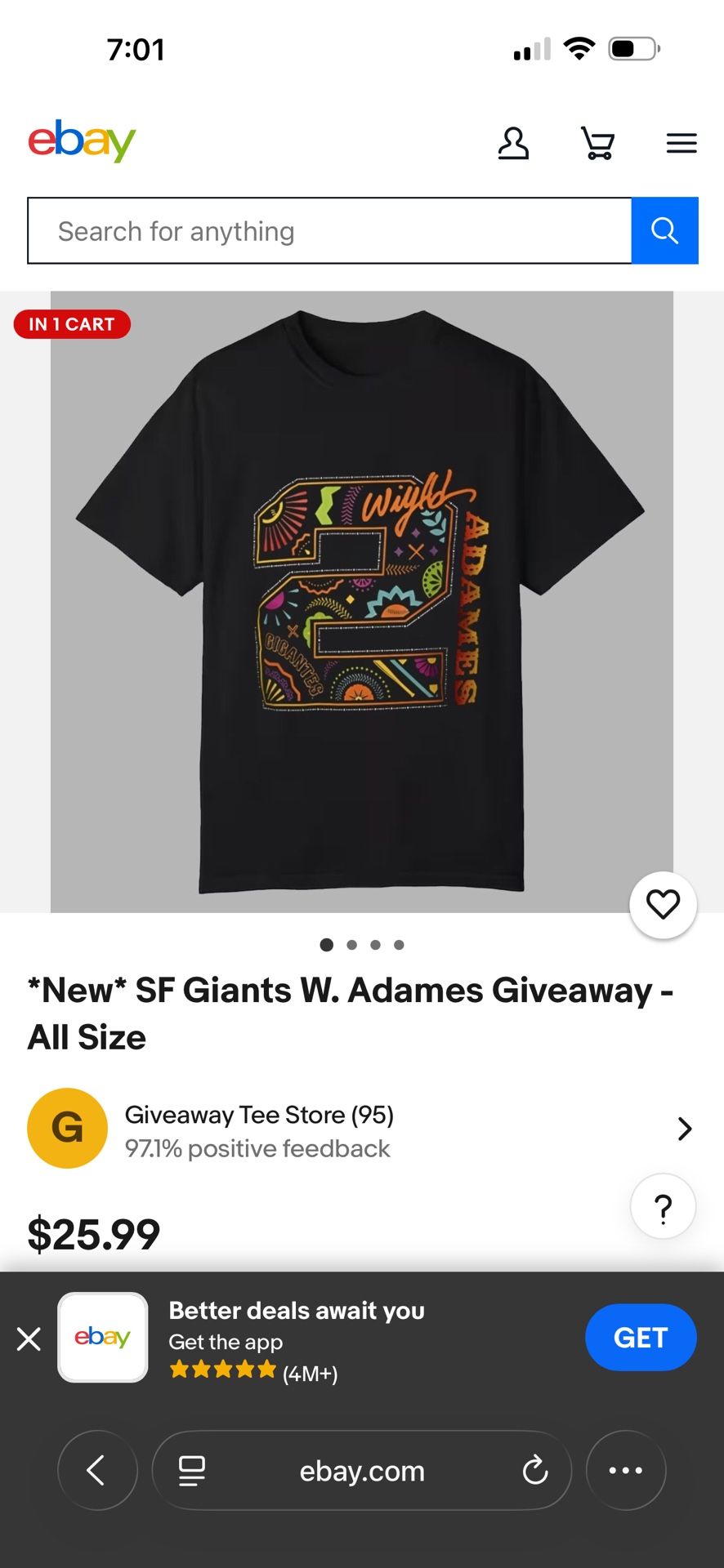 *New* SF Giants W. Adames Giveaway