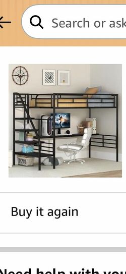 Twin loft bed with desk and stairs