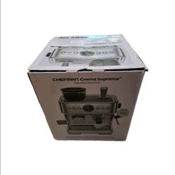 CHEFMAN CREMA SUPREME ESPRESSO MACHINE
Model RJ54-G-SS
Open Box • Brand New • Never Used