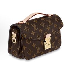 LOUIS VUITTON Pochette Metis East West Classic Old Flower Detachable Shoulder Strap Coated Canvas Cow Leather Trim Small Messenger(p445) 