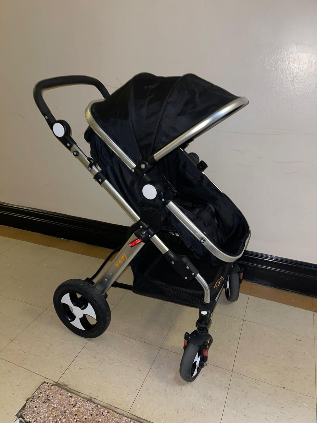 Besrey Baby Stroller Foldable Convertible Infant Stroller Luxury High View Anti-shock Infant Pushchair with Cup Holder Durable Wheels (THE ONLY THING