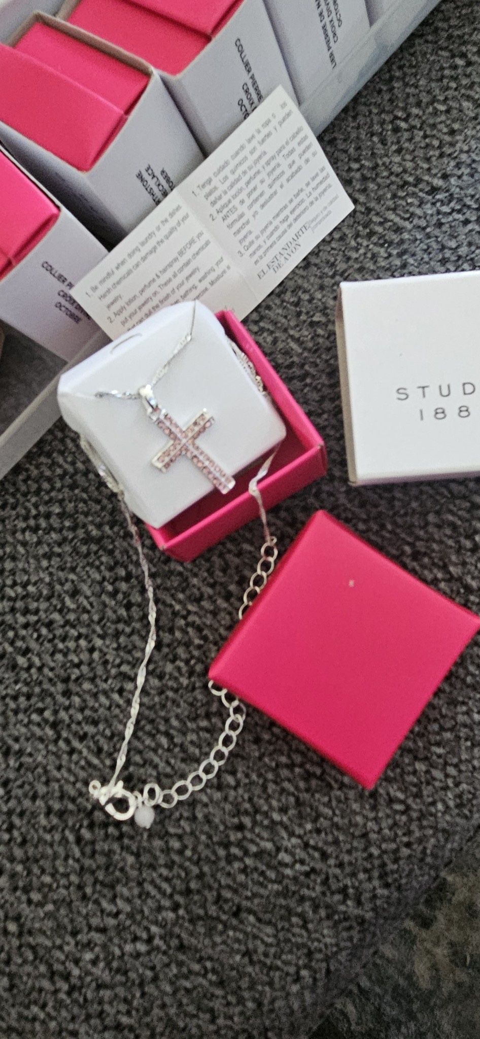 Wholesale New Avon Pink Cross With Silver Chain