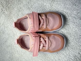 Clarks Kids Pink Velcro Sneakers size 6 toddler