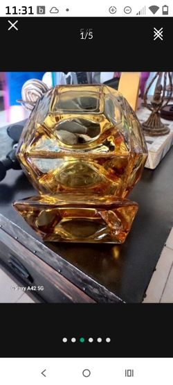 Vintage 1960s Collectible Home Decor! RARE!!  AMBER GLASS