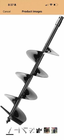 Earth Auger Drill Bit,7/8" Shaft & 31” Length Augers for Gasoline Earth and Ice Auger Power Heads (8 Inch, Black Post Hole Digger) $40 103