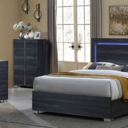 MF785 Queen Led Headboard Bed Room 4-PC Set  On Sale