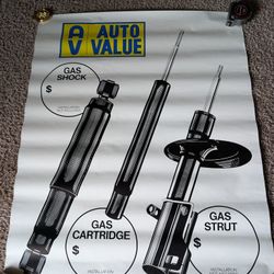 Vintage Auto Value Gas Shocks USA 30"x 24" Store Display Poster