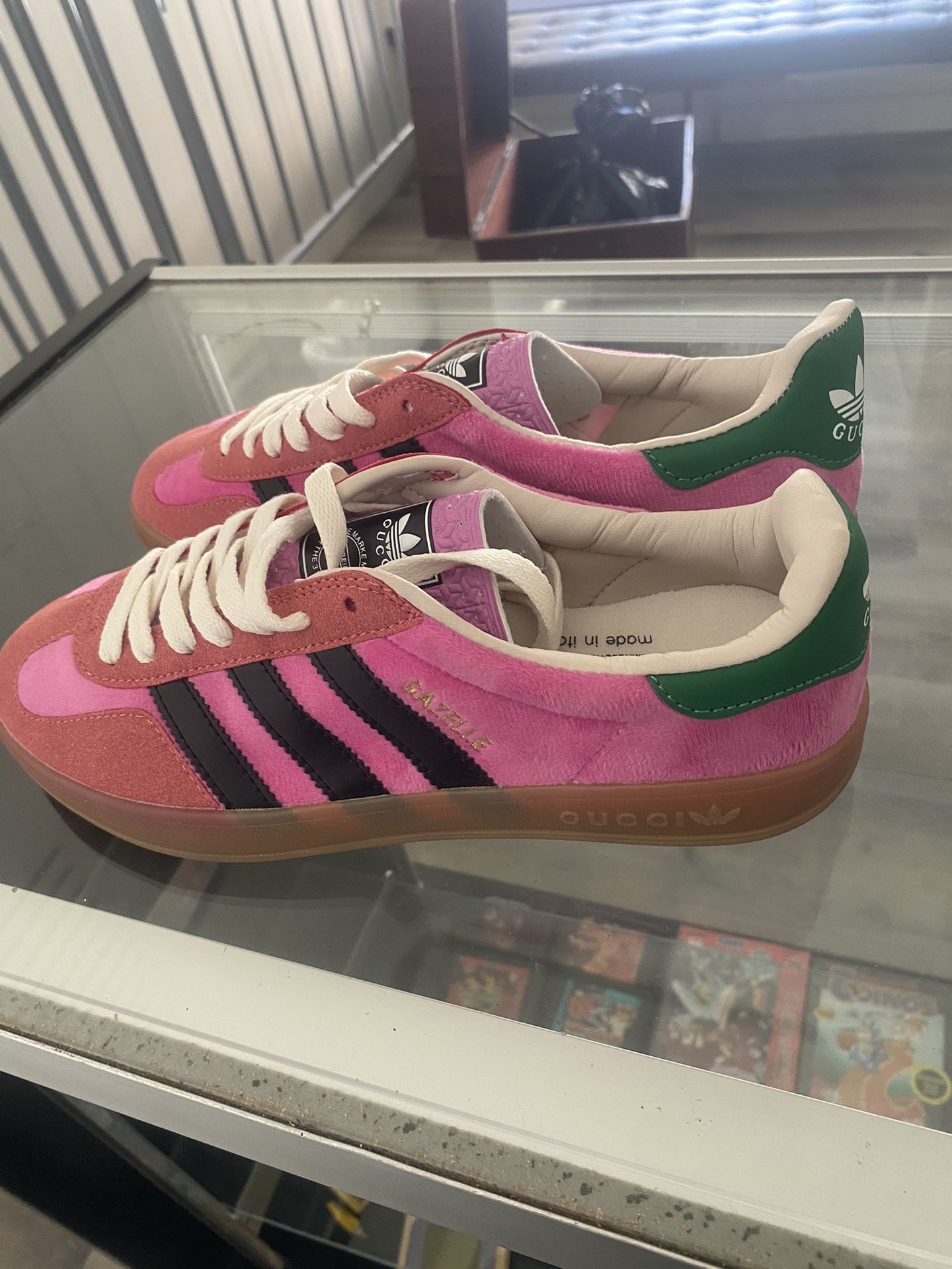 Adidas Gucci, pink shoes