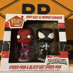 Pop Home Salt And Pepper Shakers Spiderman And Black Suit Spiderman