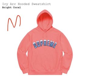 Supreme Icy Arc Hooded Sweatshirt bright coral