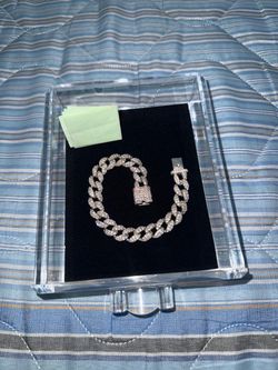 Esclava cubana 925 ley con moisanita talla 20cm 8pulgadas