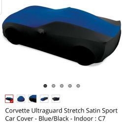 C7 Stingray, Z51, Z06, Grand Sport Corvette Ultraguard Stretch Satin Indoor Car Cover : Sport Series (Gray/Black)