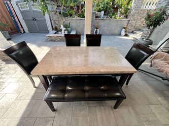 Marble dining table set