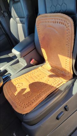 Vintage Mexican Leather Car Seat Cushion Respaldo Tooled Horse Embossed