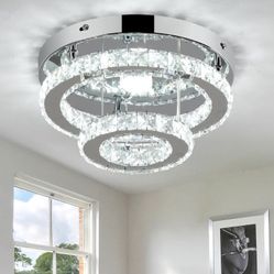 9.8" Crystal Chandelier LED Ceiling Light