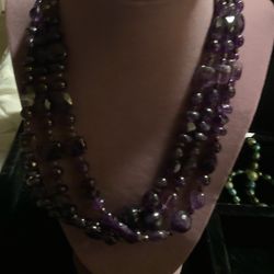 DTR Jay King Mine Finds Sterling Silver Multi Strands Purple Amethyst Necklace