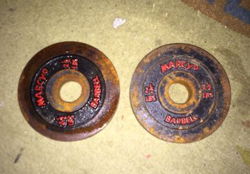 Pair 2 1/2 Lbs Standard Barbell Plates