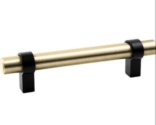 Modern Cabinet Pulls – Satin Gold & Matte Black (10 pcs)