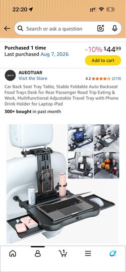 Car Back Seat Tray Table