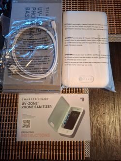 New SHARPER IMAGE UV-ZONE PHONE SANITIZER WHITE
