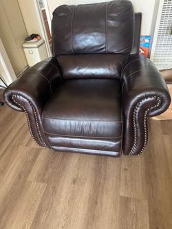 Dark Brown Leather Recliner Chair