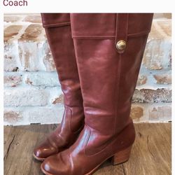 Coach Fayth Brown Leather Boots (size 7)