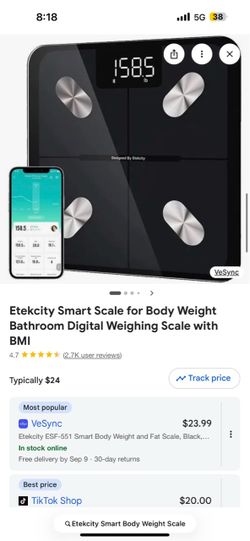 Etekcity Smart Body Weight Scale with BMI