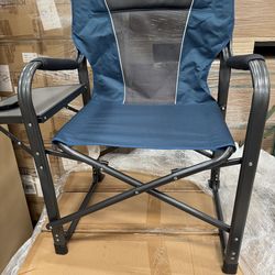 Director's Chair with Side Table - Blue