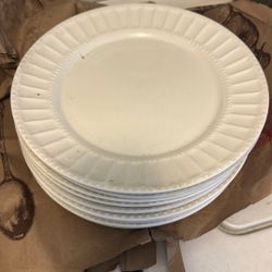 10 Gibson White Plates Dishes Hobnail 