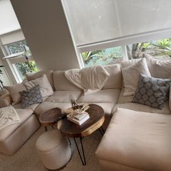 134” Modular Sectional Couch (Ivory) – PICK UP TODAY  Selling our large 134” wide modular sectional with ottoman. Color: Ivory / Cream Very comfortabl