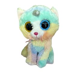 Ty Beanie Boo “Heather” the Unicorn Cat Plush – Rainbow Pastel – Sparkle Horn