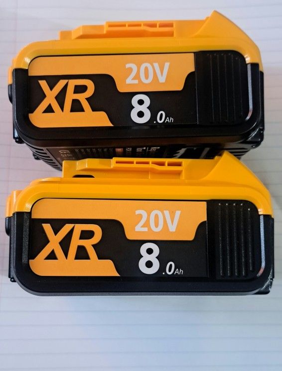 2 pack DeWalt 20 Volt Max XR 8.0AH Batteries ( Not Originals