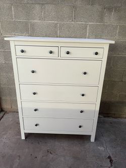 Ikea Hemnes Solid Wood Tall White Dresser