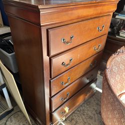 3 vintage chest of drawers and a nightstand in need of some TLC