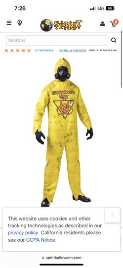 BIOHAZARD BOYS LARGE COSTUME