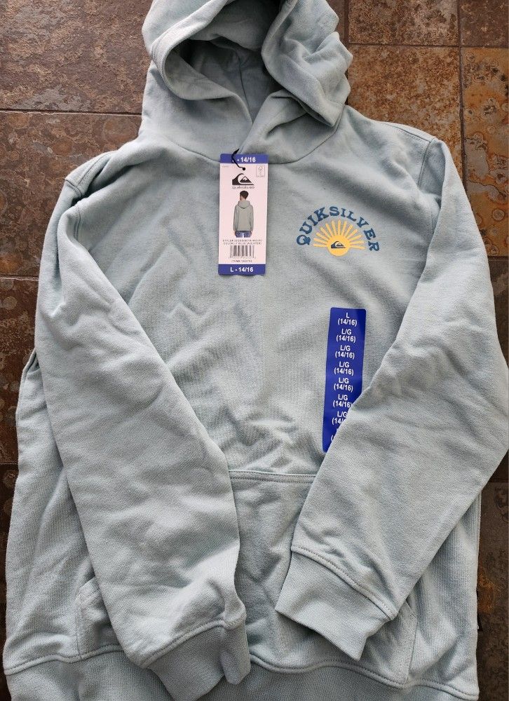 Quicksilver Boys Light Green Pullover Hoodie