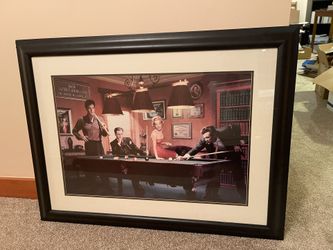 39’’x30’’ Pool With Elvis, James Dean, Marilyn Monroe