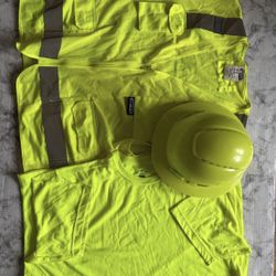 Safety helmet with safety vest and shirt