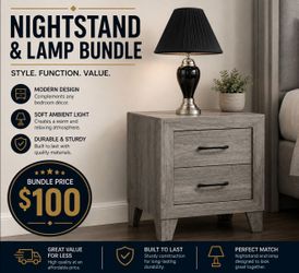 BIG SALE! BRAND NEW NIGHTSTAND AND LAMP