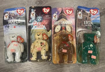 1990’s Vintage Ty International Teenie Beanie Babies Set of 4 NIP