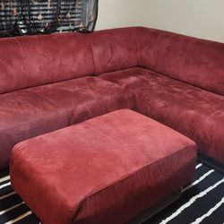 Maroon Color Sectional  Sofa With Ottoman From Dania