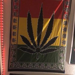 Trippy Hippie Marijuana Wall Home Decor Tapestry 
