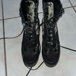 Louis Vuitton Green Combat Boots