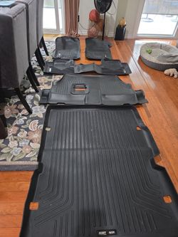 A complete 5-piece set of Husky WeatherBeater liners custom-molded for a 2022 Dodge Durango