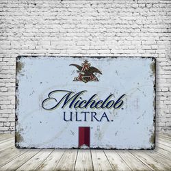 Michelob Ultra Vintage Style Antique Collectible Tin Metal Sign Wall Decor