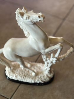 Vintage A Giannelli Italian Alabaster/Resin Horse Sculpture