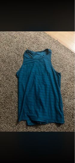 Teal Striped Athletic Tank Top