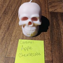 Caramel Apple Cheesecake Skull Candle 