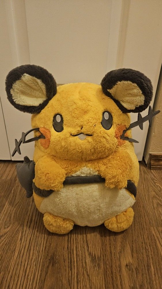 Dedenne and Larvitar Pokemon Center Plushies